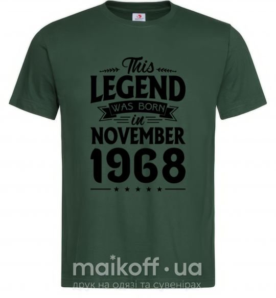 Мужская футболка This Legend was born in November 1968 Темно-зеленый фото