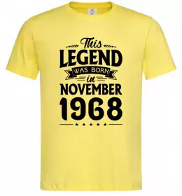 Мужская футболка This Legend was born in November 1968 Лимонный фото
