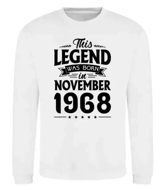 Свитшот This Legend was born in November 1968 Белый фото