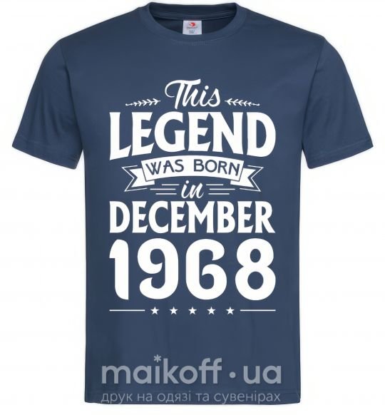 Мужская футболка This Legend was born in December 1968 Темно-синий фото