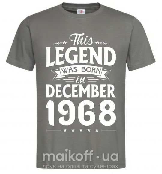 Мужская футболка This Legend was born in December 1968 Графит фото