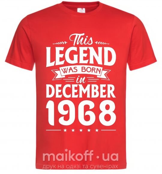 Мужская футболка This Legend was born in December 1968 Красный фото