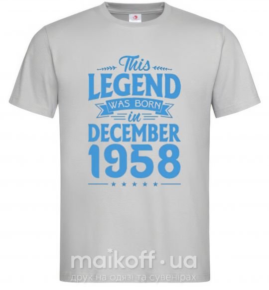 Чоловіча футболка This Legend was born in December 1958 Сірий фото