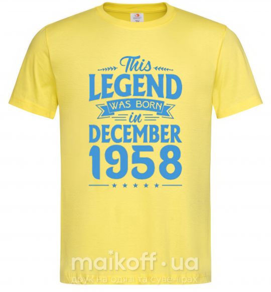 Мужская футболка This Legend was born in December 1958 Лимонный фото