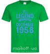 Мужская футболка This Legend was born in December 1958 Зеленый фото