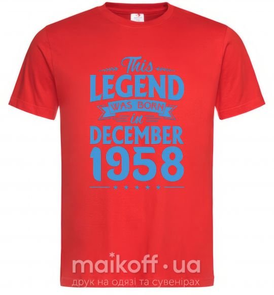Мужская футболка This Legend was born in December 1958 Красный фото