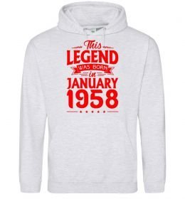 Мужская толстовка (худи) This Legend was born in January 1958