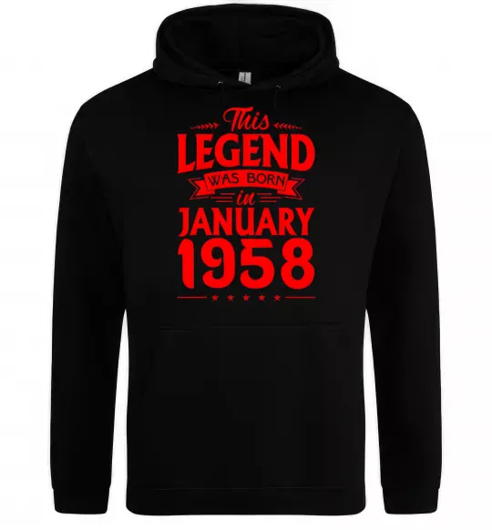 Жіноча толстовка (худі) This Legend was born in January 1958 Чорний фото