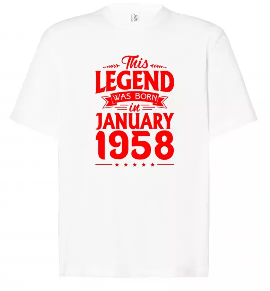 Футболка Оверсайз This Legend was born in January 1958 Белый фото