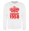 Свитшот This Legend was born in January 1958 Белый фото