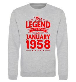 Світшот This Legend was born in January 1958 Світшот This Legend was born in January 1958