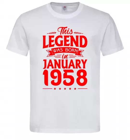 Чоловіча футболка This Legend was born in January 1958 Білий фото