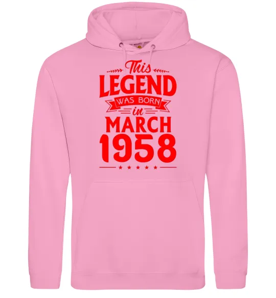 Чоловіча толстовка (худі) This Legend was born in March 1958 Рожевий фото