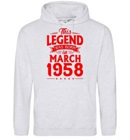 Мужская толстовка (худи) This Legend was born in March 1958