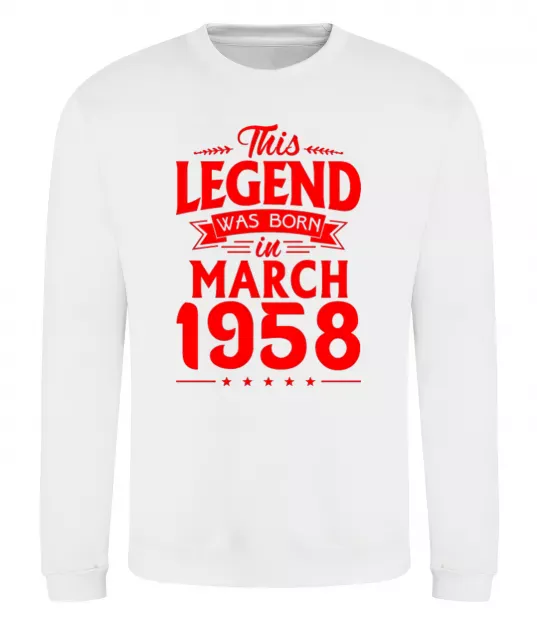 Свитшот This Legend was born in March 1958 Белый фото
