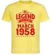 Мужская футболка This Legend was born in March 1958 Лимонный фото