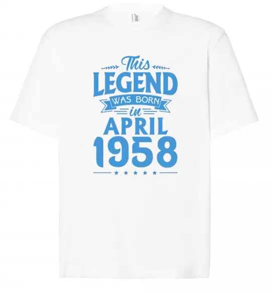 Футболка Оверсайз This Legend was born in April 1958 Белый фото