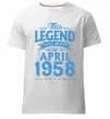 Мужская премиум футболка This Legend was born in April 1958 Белый фото
