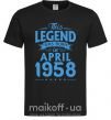 Мужская футболка This Legend was born in April 1958 Черный фото