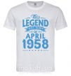 Мужская футболка This Legend was born in April 1958 Белый фото