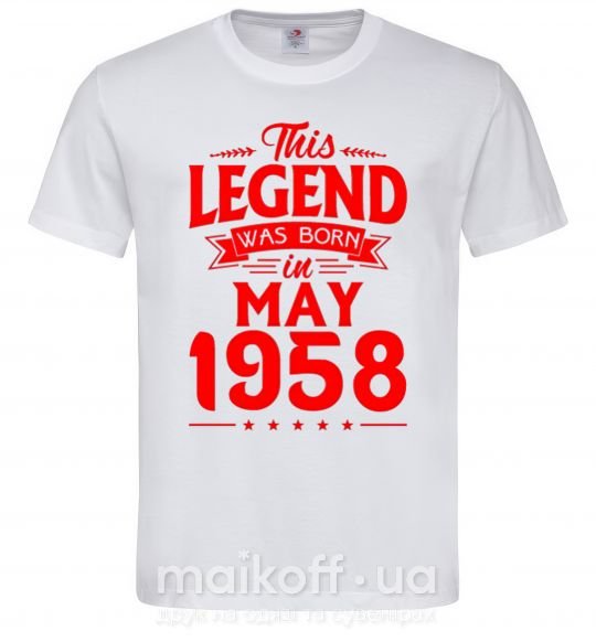Чоловіча футболка This Legend was born in May 1958 Білий фото