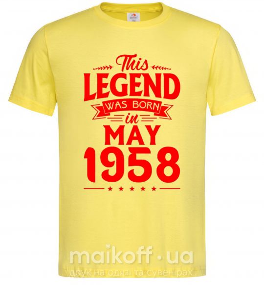 Чоловіча футболка This Legend was born in May 1958 Лимонний фото