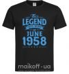 Мужская футболка This Legend was born in June 1958 Черный фото