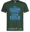 Мужская футболка This Legend was born in June 1958 Темно-зеленый фото