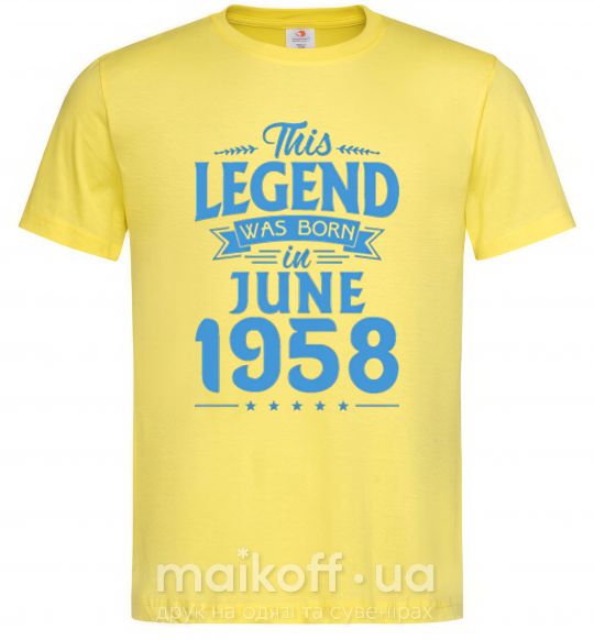 Чоловіча футболка This Legend was born in June 1958 Лимонний фото