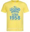 Мужская футболка This Legend was born in June 1958 Лимонный фото