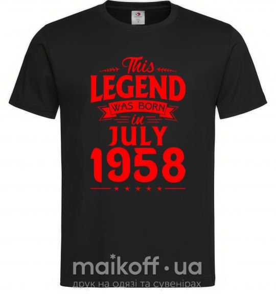 Мужская футболка This Legend was born in July 1958 Черный фото