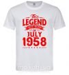 Мужская футболка This Legend was born in July 1958 Белый фото