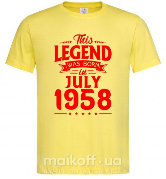 Чоловіча футболка This Legend was born in July 1958 Лимонний фото