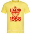 Мужская футболка This Legend was born in July 1958 Лимонный фото