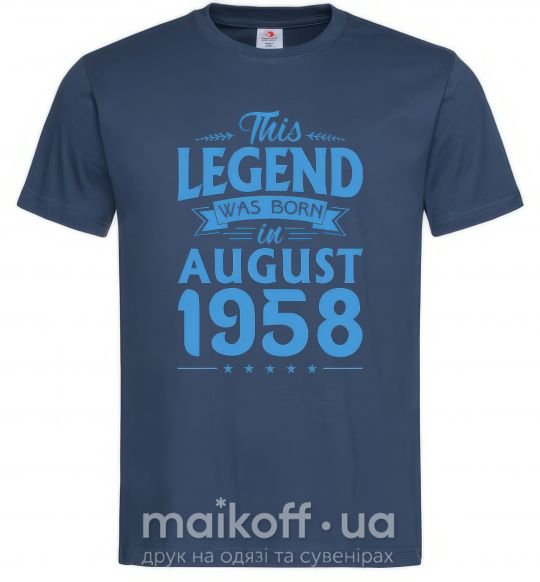 Чоловіча футболка This Legend was born in August 1958 Темно-синій фото