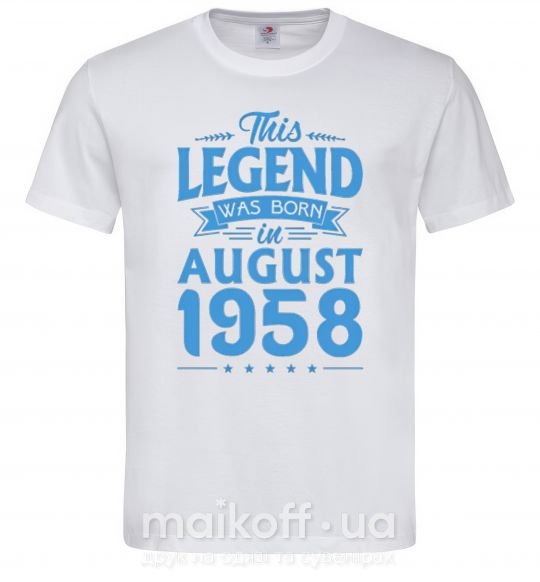 Чоловіча футболка This Legend was born in August 1958 Білий фото