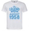 Мужская футболка This Legend was born in August 1958 Белый фото