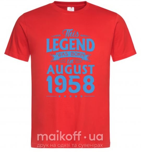 Мужская футболка This Legend was born in August 1958 Красный фото