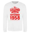 Свитшот This Legend was born in September 1958 Белый фото