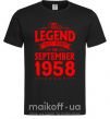 Мужская футболка This Legend was born in September 1958 Черный фото