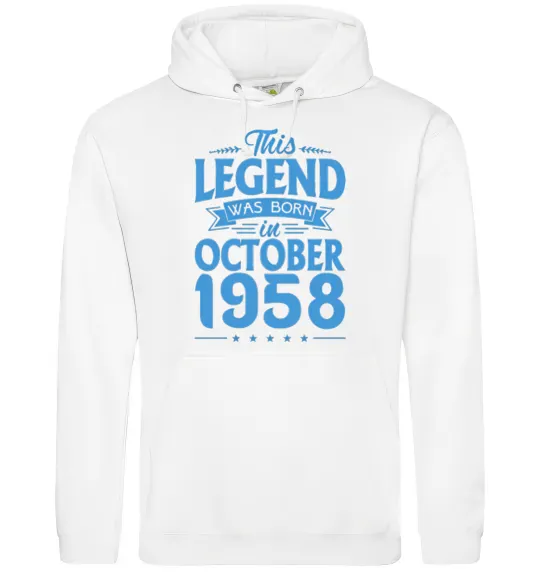 Жіноча толстовка (худі) This Legend was born in October 1958 Білий фото