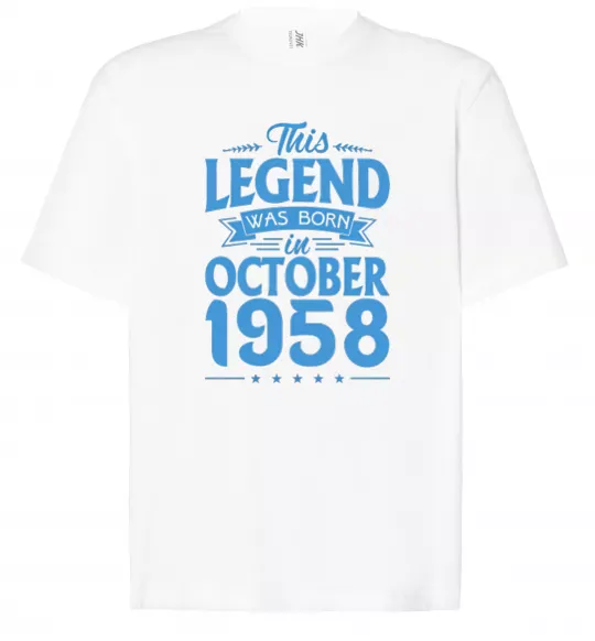 Футболка Оверсайз This Legend was born in October 1958 Білий фото