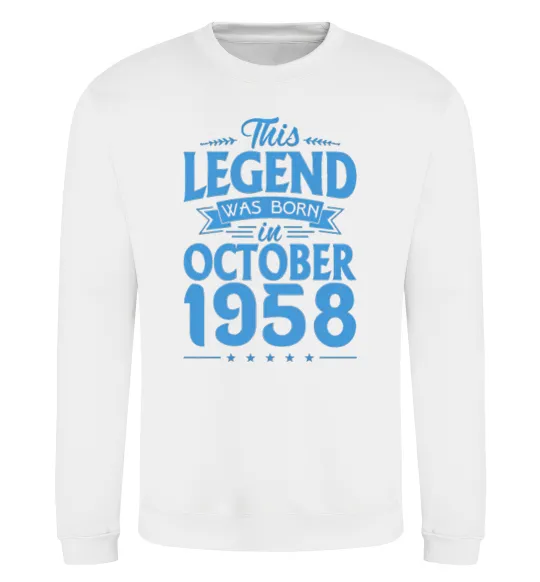 Свитшот This Legend was born in October 1958 Белый фото
