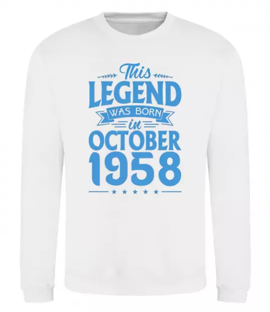 Свитшот This Legend was born in October 1958 Белый фото