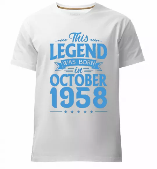 Чоловіча преміум футболка This Legend was born in October 1958 Білий фото