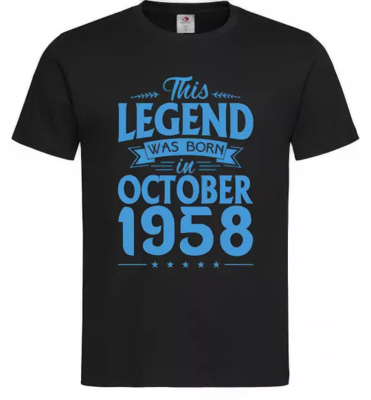 Чоловіча футболка This Legend was born in October 1958 Чорний фото