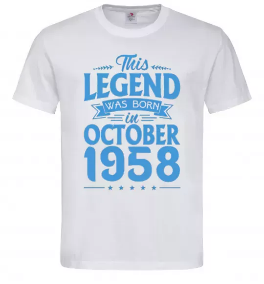 Чоловіча футболка This Legend was born in October 1958 Білий фото