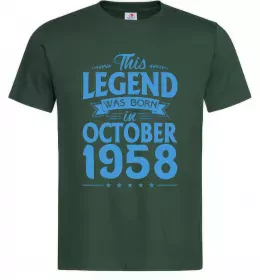 Мужская футболка This Legend was born in October 1958 Темно-зеленый фото