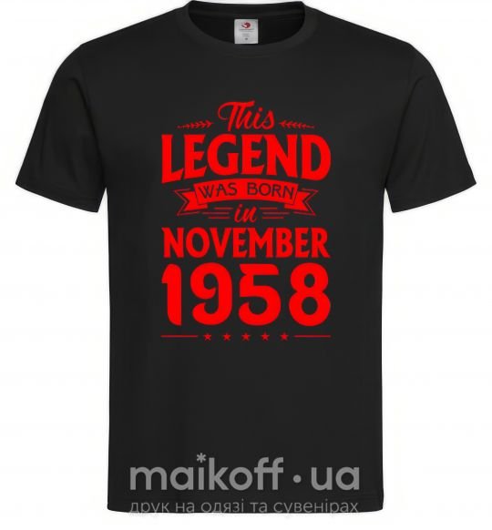 Чоловіча футболка This Legend was born in November 1958 Чорний фото