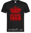 Мужская футболка This Legend was born in November 1958 Черный фото